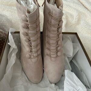 Michele Lopriore  Women's Lace-Up Boots in Soft Cream